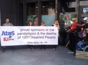 Banner at the Closing ATOS Ceremony in London